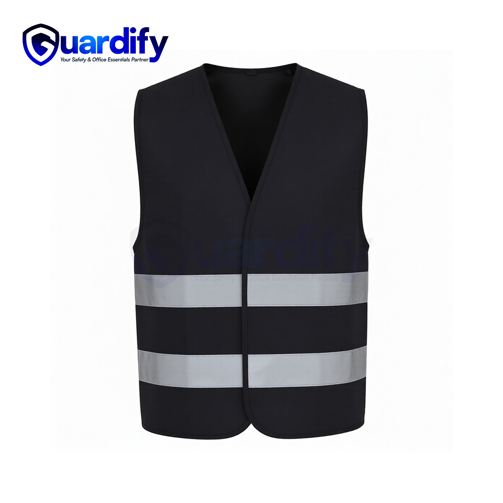 120 GSM Reflective Polyester Black Safety Vest