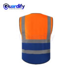 Orange & Blue Mesh Safety Vest with Multiple Pockets