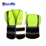 Yellow & Black Mesh Safety Vest with Multiple Pockets