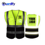 Yellow & Black Mesh Safety Vest with Multiple Pockets