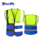 Yellow & Blue Mesh Safety Vest with Multiple Pockets