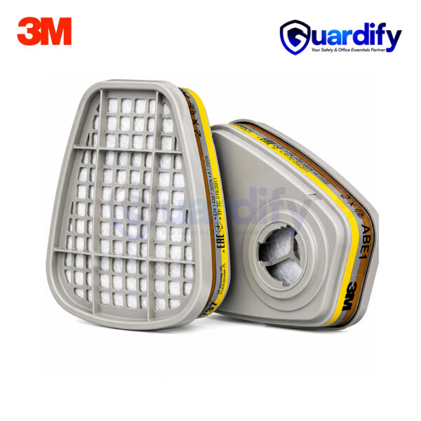 3M 6057 ABE1 Gas & Vapour Cartridge | Multi-Gas Replacement Filter | Bayonet Connection
