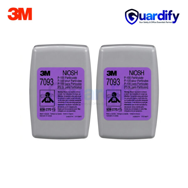 3M 7093 P100 Hard Case Particulate Filter | NIOSH Approved | Bayonet Connection Respirator Filter