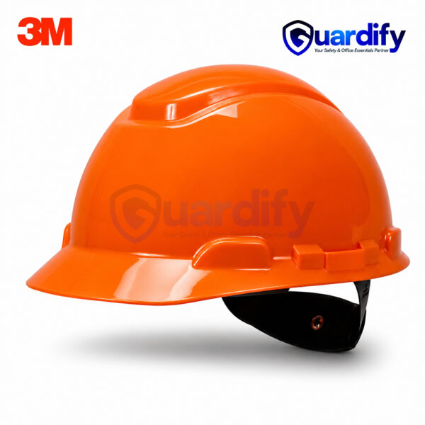 3M H-706R Orange Hard Hat with UVicator | 4-Point Ratchet Suspension | Industrial Safety Helmet
