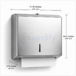 Heavy Duty Stainless Steel Wall Mounted Tissue Paper Dispenser | Multi-Fold Paper Towel Holder | Rust-Resistant