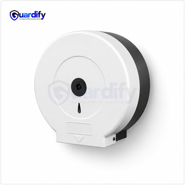 Round Tissue Paper Dispenser | Wall Mounted ABS Jumbo Roll Holder | White & Green