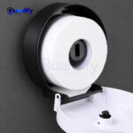 Round Tissue Paper Dispenser | Wall Mounted ABS Jumbo Roll Holder | White & Green
