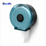 Round Tissue Paper Dispenser | Wall Mounted ABS Jumbo Roll Holder | White & Green