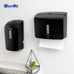 Wall Mounted Black Paper Towel Dispenser | Large Capacity ABS Tissue Dispenser | Universal Fit