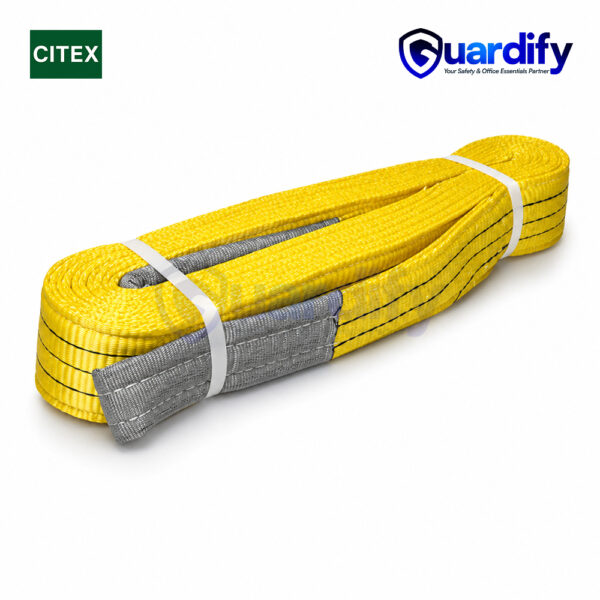 3 Ton Flat Webbing Lifting Belt | Yellow Heavy Duty Webbing Sling | Industrial Material Handling Belt