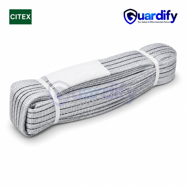 4 Ton Flat Webbing Lifting Belt | Grey Heavy Duty Webbing Sling | Industrial Material Handling Belt