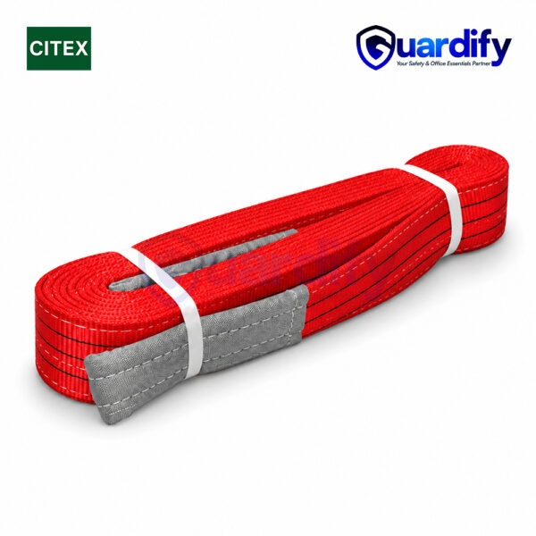 5 Ton Flat Webbing Lifting Belt | Red Heavy Duty Webbing Sling | Industrial Material Handling Belt