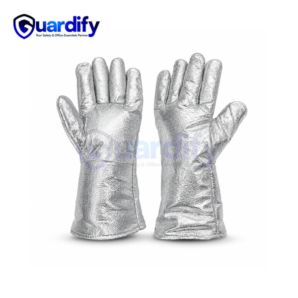 Aluminum Foil Coated Fire-Resistant Silver Gloves | Heat-Reflective Safety Gloves